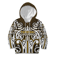 Custom Aotearoa Taranaki Kid Hoodie Maori Tribal Pattern Mix Poutama