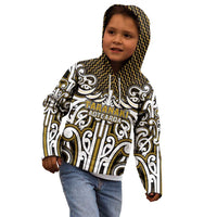 Custom Aotearoa Taranaki Kid Hoodie Maori Tribal Pattern Mix Poutama