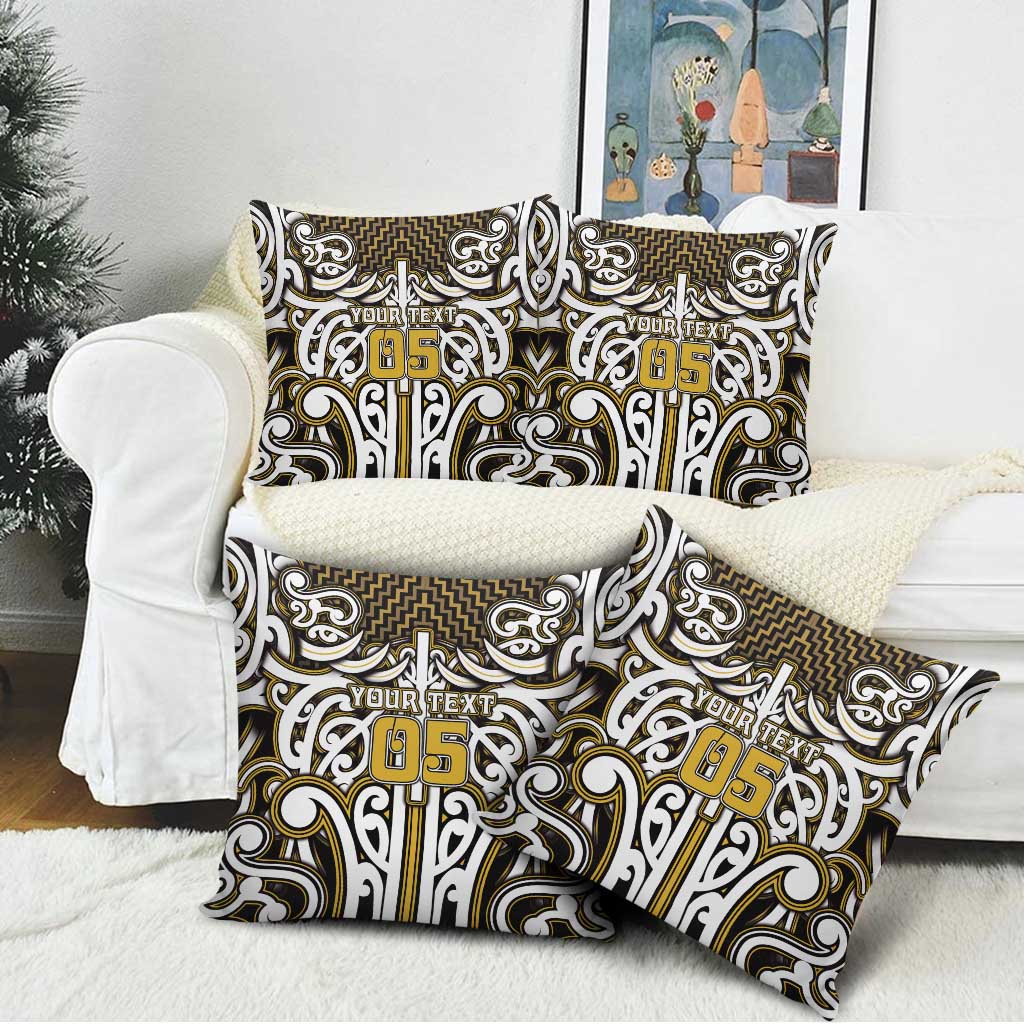 Custom Aotearoa Taranaki Pillow Cover Maori Tribal Pattern Mix Poutama