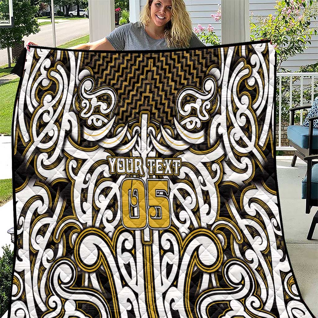 Custom Aotearoa Taranaki Quilt Maori Tribal Pattern Mix Poutama