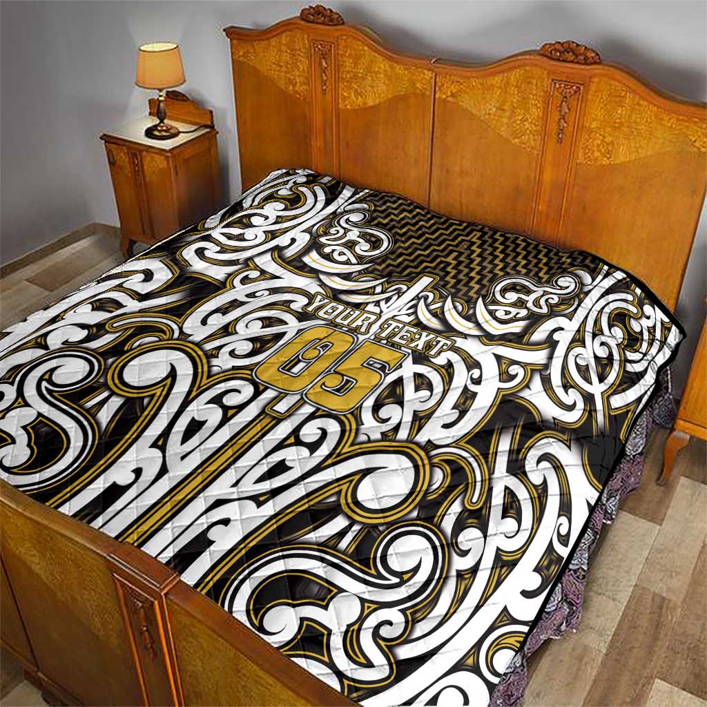 Custom Aotearoa Taranaki Quilt Maori Tribal Pattern Mix Poutama