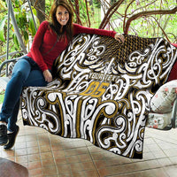 Custom Aotearoa Taranaki Quilt Maori Tribal Pattern Mix Poutama