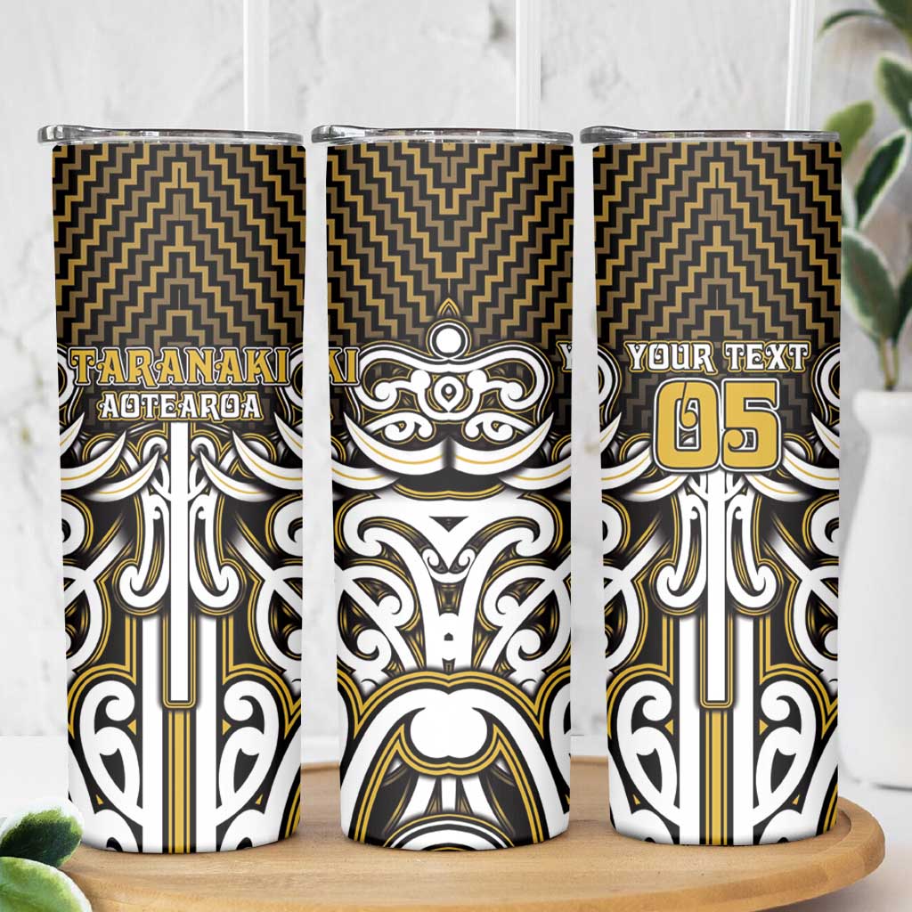 Custom Aotearoa Taranaki Skinny Tumbler Maori Tribal Pattern Mix Poutama