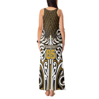 Custom Aotearoa Taranaki Tank Maxi Dress Maori Tribal Pattern Mix Poutama