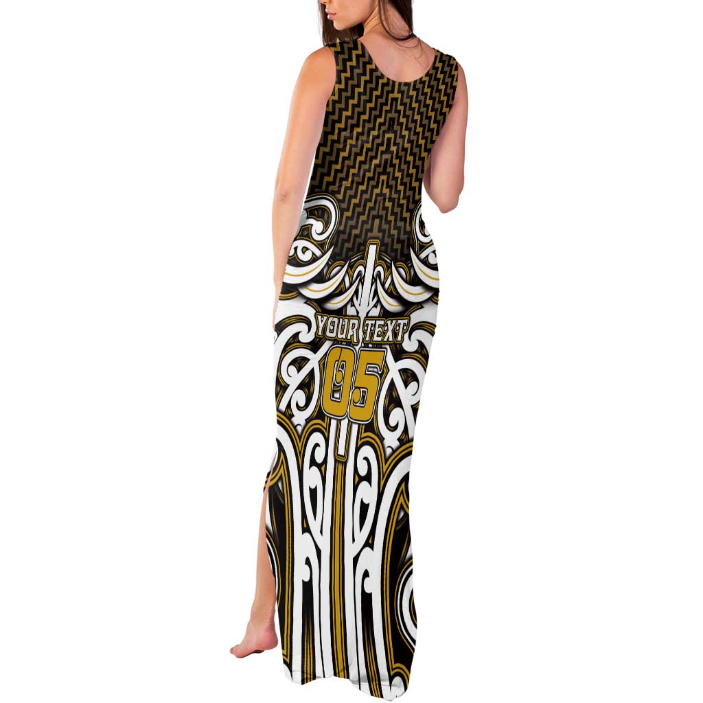 Custom Aotearoa Taranaki Tank Maxi Dress Maori Tribal Pattern Mix Poutama