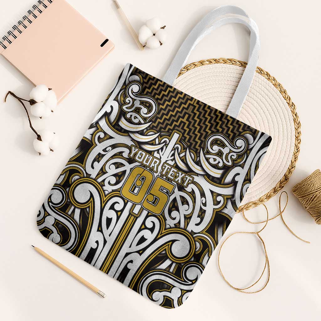 Custom Aotearoa Taranaki Tote Bag Maori Tribal Pattern Mix Poutama