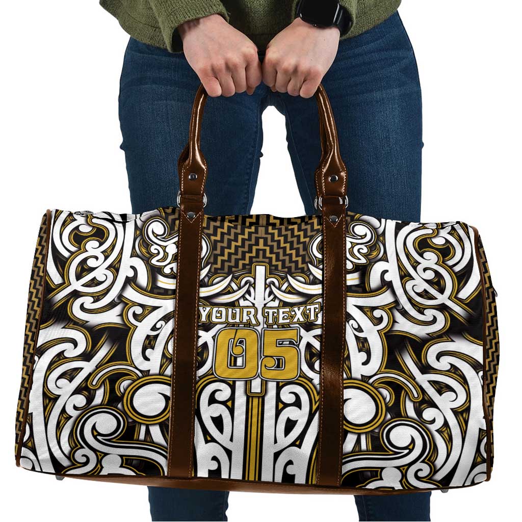 Custom Aotearoa Taranaki Travel Bag Maori Tribal Pattern Mix Poutama