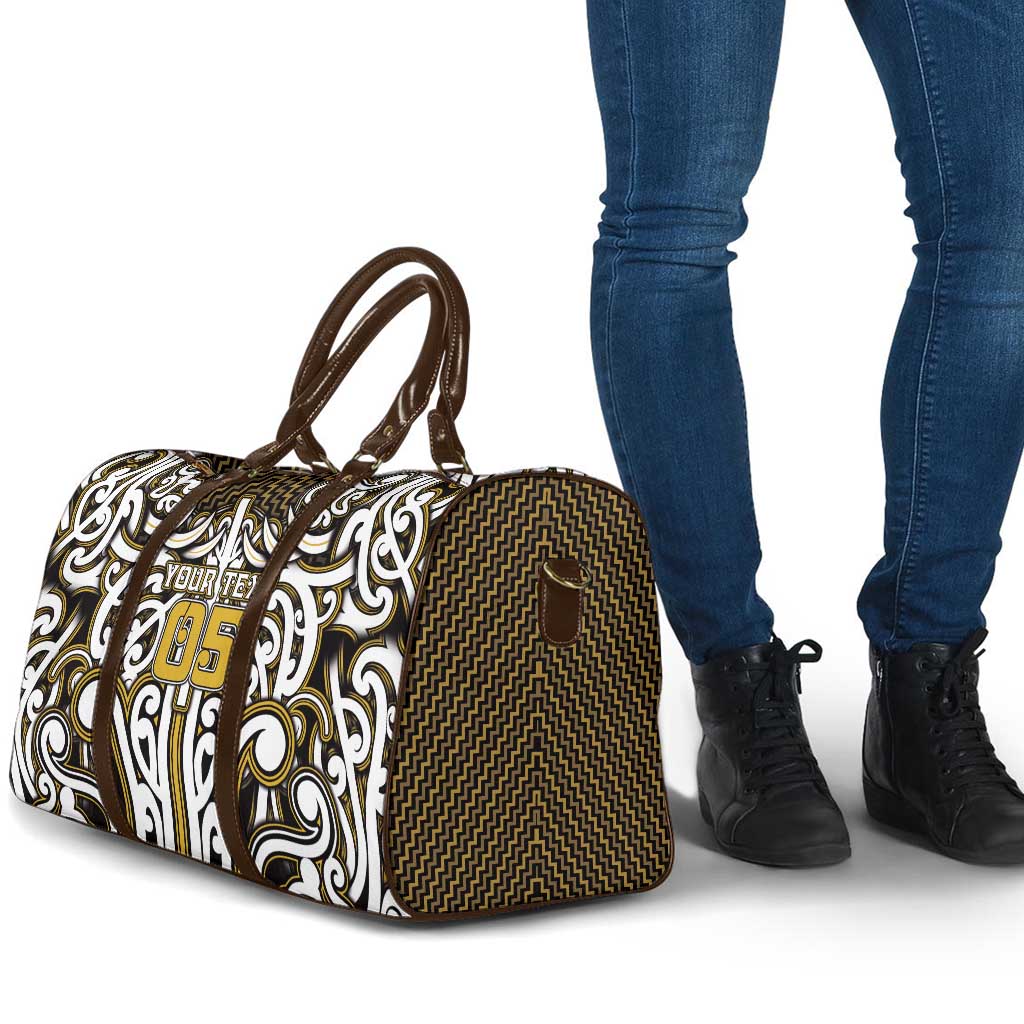 Custom Aotearoa Taranaki Travel Bag Maori Tribal Pattern Mix Poutama