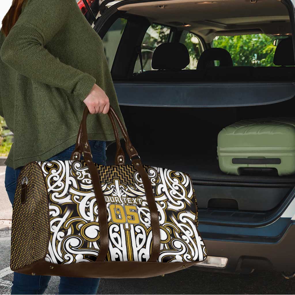 Custom Aotearoa Taranaki Travel Bag Maori Tribal Pattern Mix Poutama
