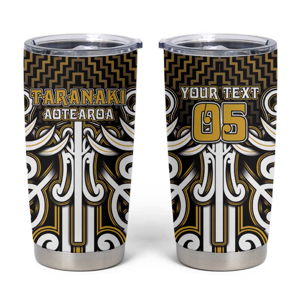 Custom Aotearoa Taranaki Tumbler Cup Maori Tribal Pattern Mix Poutama