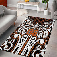 Custom Aotearoa Waikato Area Rug Maori Tribal Pattern Mix Poutama