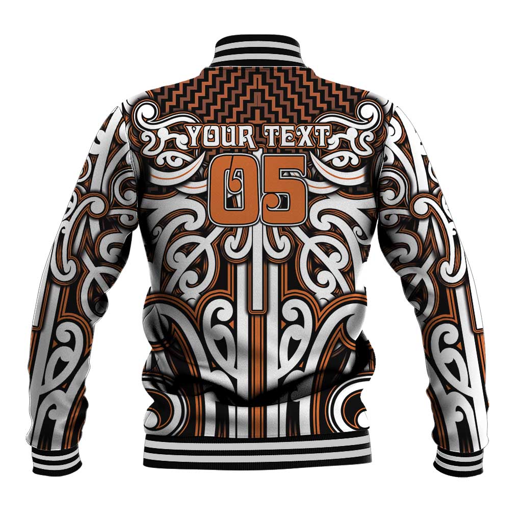 Custom Aotearoa Waikato Baseball Jacket Maori Tribal Pattern Mix Poutama