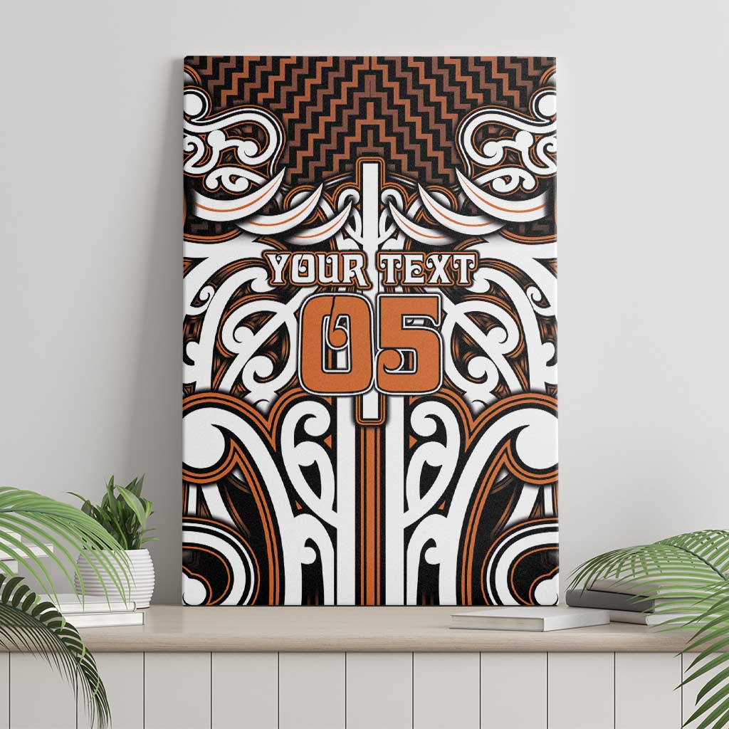 Custom Aotearoa Waikato Canvas Wall Art Maori Tribal Pattern Mix Poutama
