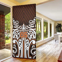 Custom Aotearoa Waikato Door Cover Maori Tribal Pattern Mix Poutama