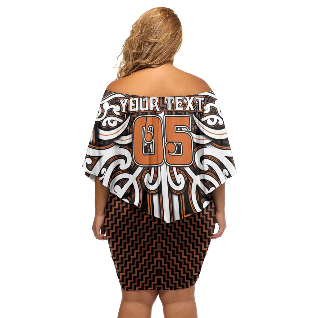 Custom Aotearoa Waikato Family Matching Off Shoulder Short Dress and Hawaiian Shirt Maori Tribal Pattern Mix Poutama LT05 - Polynesian Pride