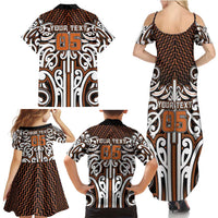 Custom Aotearoa Waikato Family Matching Summer Maxi Dress and Hawaiian Shirt Maori Tribal Pattern Mix Poutama LT05 - Polynesian Pride