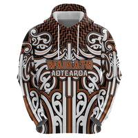 Custom Aotearoa Waikato Hoodie Maori Tribal Pattern Mix Poutama