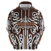 Custom Aotearoa Waikato Hoodie Maori Tribal Pattern Mix Poutama