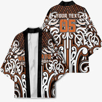 Custom Aotearoa Waikato Kimono Maori Tribal Pattern Mix Poutama