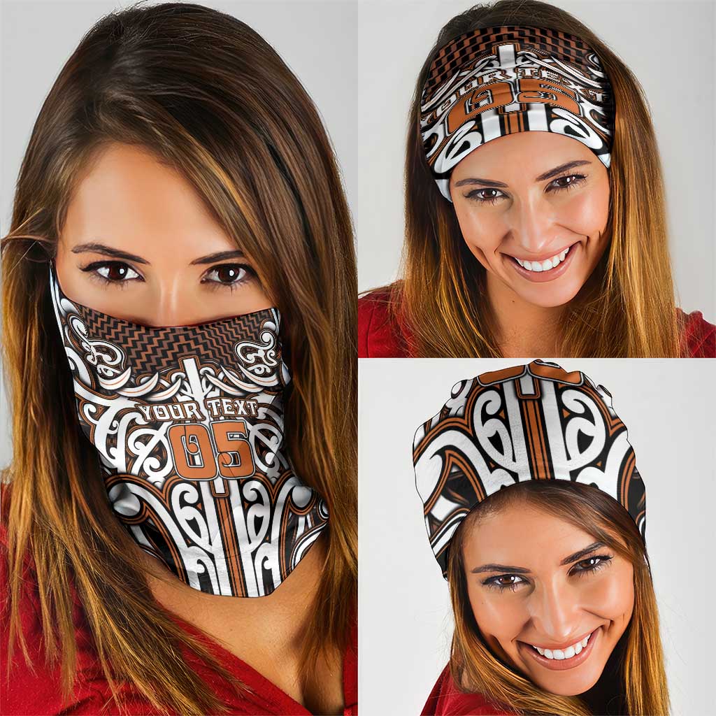 Custom Aotearoa Waikato Neck Gaiter Maori Tribal Pattern Mix Poutama