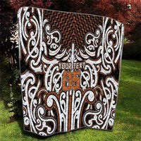 Custom Aotearoa Waikato Quilt Maori Tribal Pattern Mix Poutama
