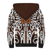 Custom Aotearoa Waikato Sherpa Hoodie Maori Tribal Pattern Mix Poutama