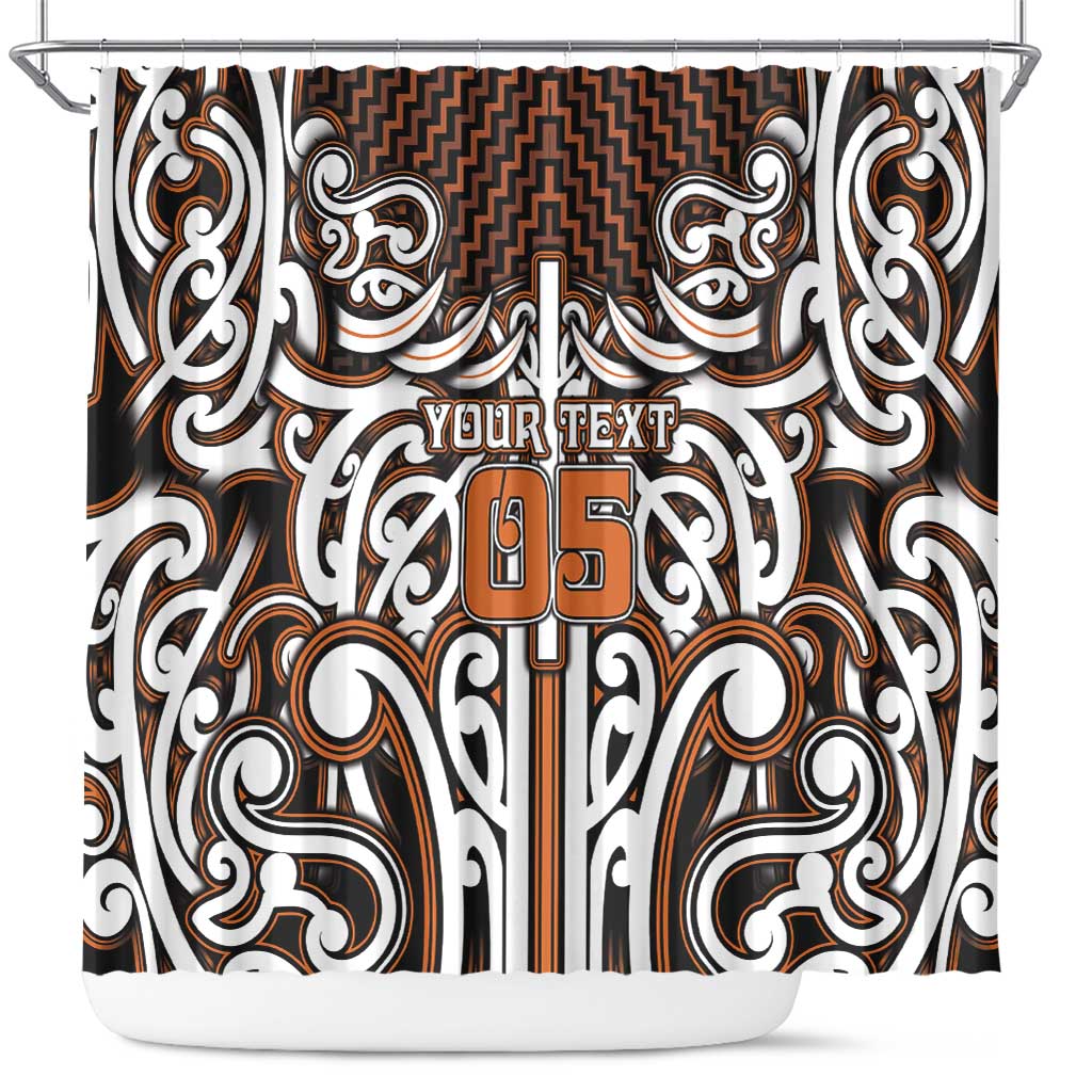 Custom Aotearoa Waikato Shower Curtain Maori Tribal Pattern Mix Poutama