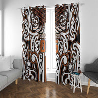 Custom Aotearoa Waikato Window Curtain Maori Tribal Pattern Mix Poutama