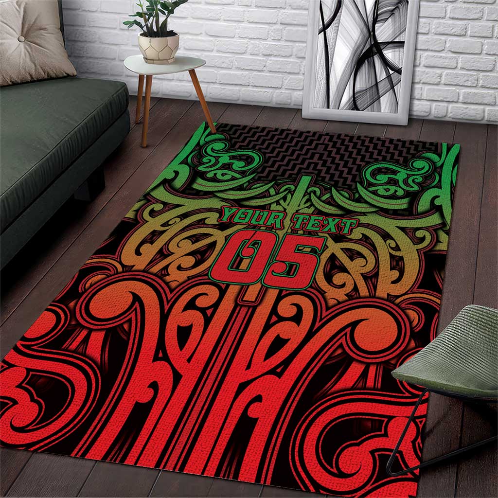 Custom Aotearoa Tuhoe Area Rug Maori Tribal Pattern Mix Poutama