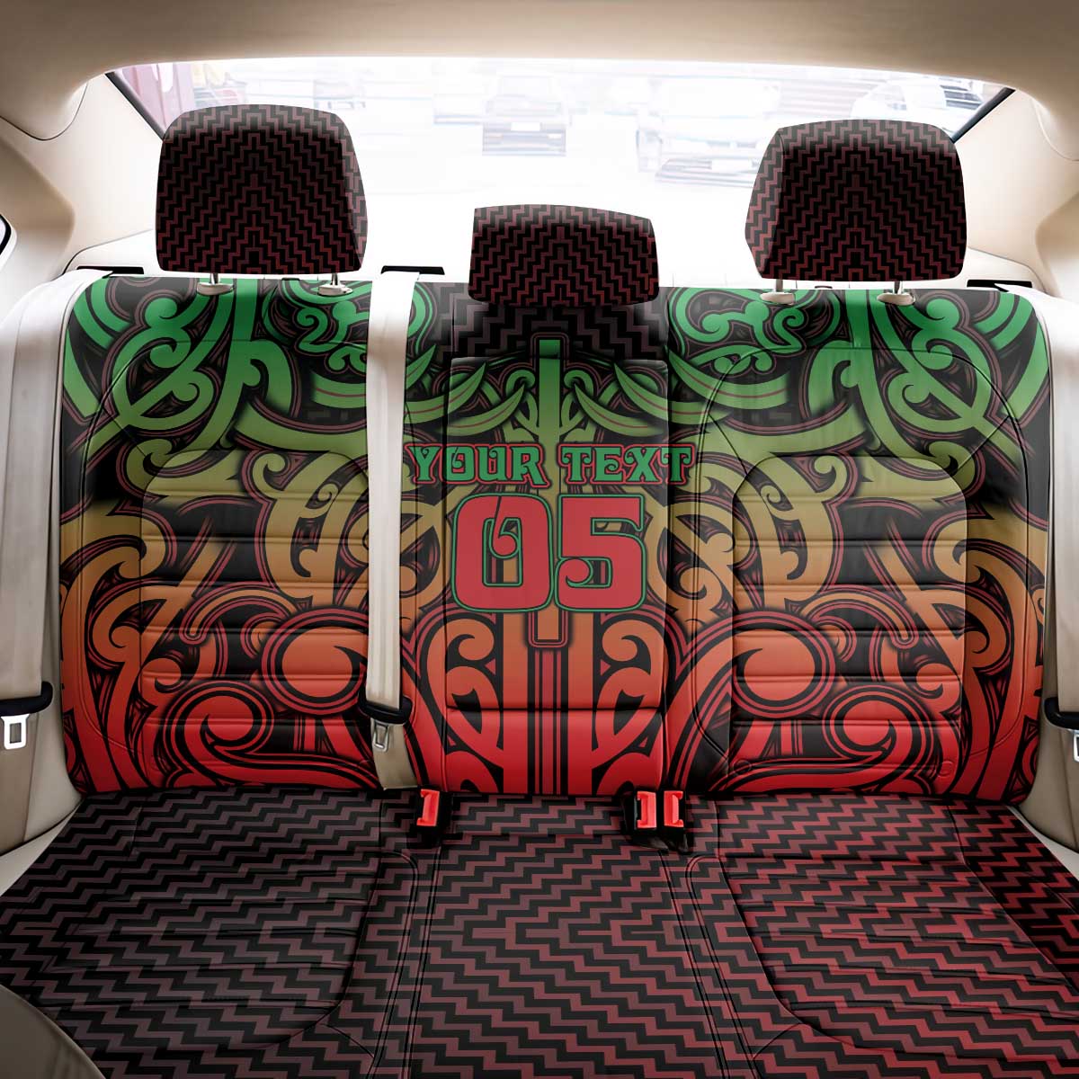 Custom Aotearoa Tuhoe Back Car Seat Cover Maori Tribal Pattern Mix Poutama