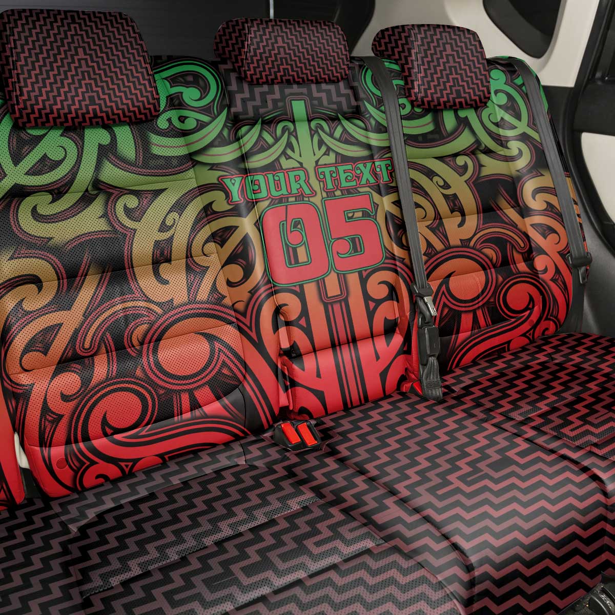 Custom Aotearoa Tuhoe Back Car Seat Cover Maori Tribal Pattern Mix Poutama