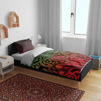 Custom Aotearoa Tuhoe Bedding Set Maori Tribal Pattern Mix Poutama