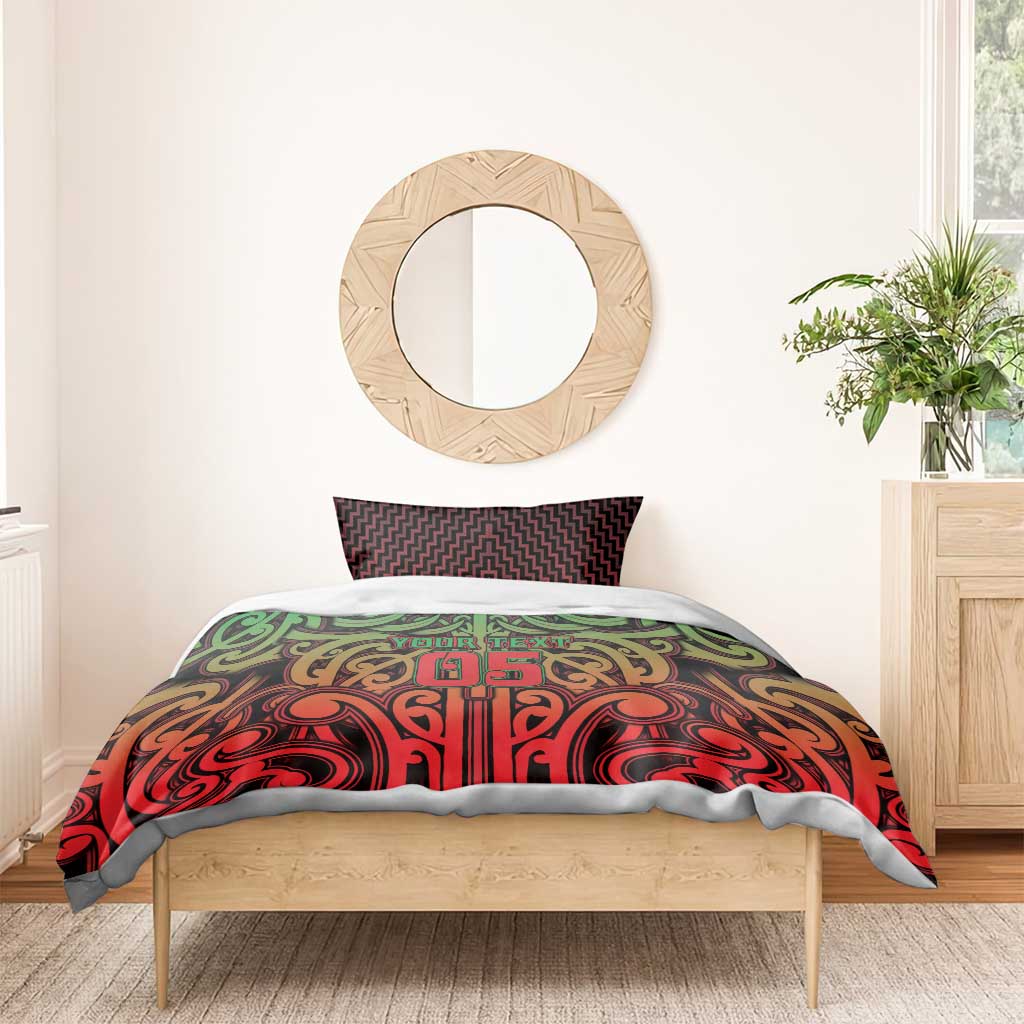 Custom Aotearoa Tuhoe Bedding Set Maori Tribal Pattern Mix Poutama