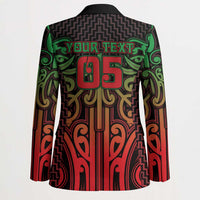 Custom Aotearoa Tuhoe Blazer Maori Tribal Pattern Mix Poutama