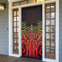 Custom Aotearoa Tuhoe Door Cover Maori Tribal Pattern Mix Poutama