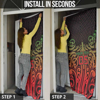 Custom Aotearoa Tuhoe Door Cover Maori Tribal Pattern Mix Poutama