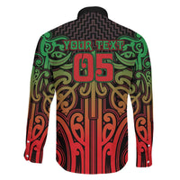 Custom Aotearoa Tuhoe Family Matching Off The Shoulder Long Sleeve Dress and Hawaiian Shirt Maori Tribal Pattern Mix Poutama LT05 - Polynesian Pride