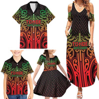 Custom Aotearoa Tuhoe Family Matching Summer Maxi Dress and Hawaiian Shirt Maori Tribal Pattern Mix Poutama LT05 - Polynesian Pride