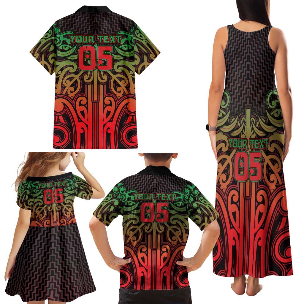 Custom Aotearoa Tuhoe Family Matching Tank Maxi Dress and Hawaiian Shirt Maori Tribal Pattern Mix Poutama LT05 - Polynesian Pride