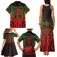 Custom Aotearoa Tuhoe Family Matching Tank Maxi Dress and Hawaiian Shirt Maori Tribal Pattern Mix Poutama LT05 - Polynesian Pride