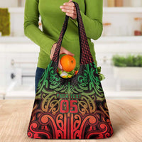 Custom Aotearoa Tuhoe Grocery Bag Maori Tribal Pattern Mix Poutama