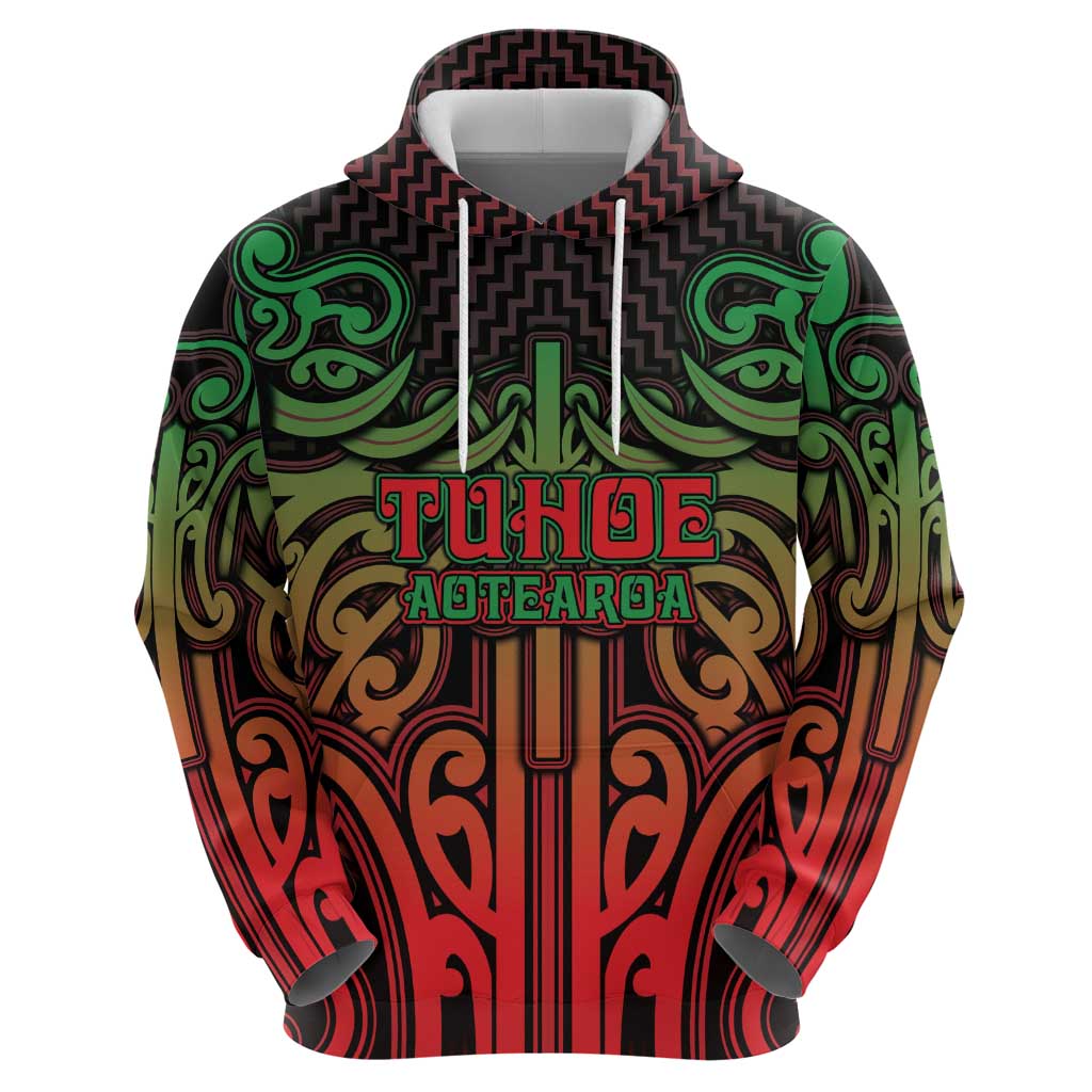 Custom Aotearoa Tuhoe Hoodie Maori Tribal Pattern Mix Poutama