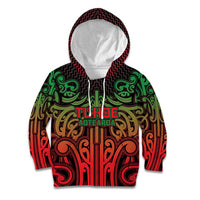 Custom Aotearoa Tuhoe Kid Hoodie Maori Tribal Pattern Mix Poutama