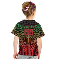Custom Aotearoa Tuhoe Kid T Shirt Maori Tribal Pattern Mix Poutama