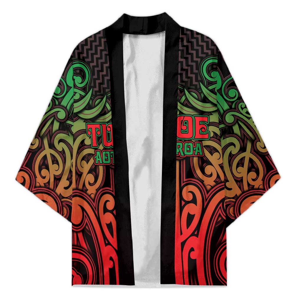 Custom Aotearoa Tuhoe Kimono Maori Tribal Pattern Mix Poutama