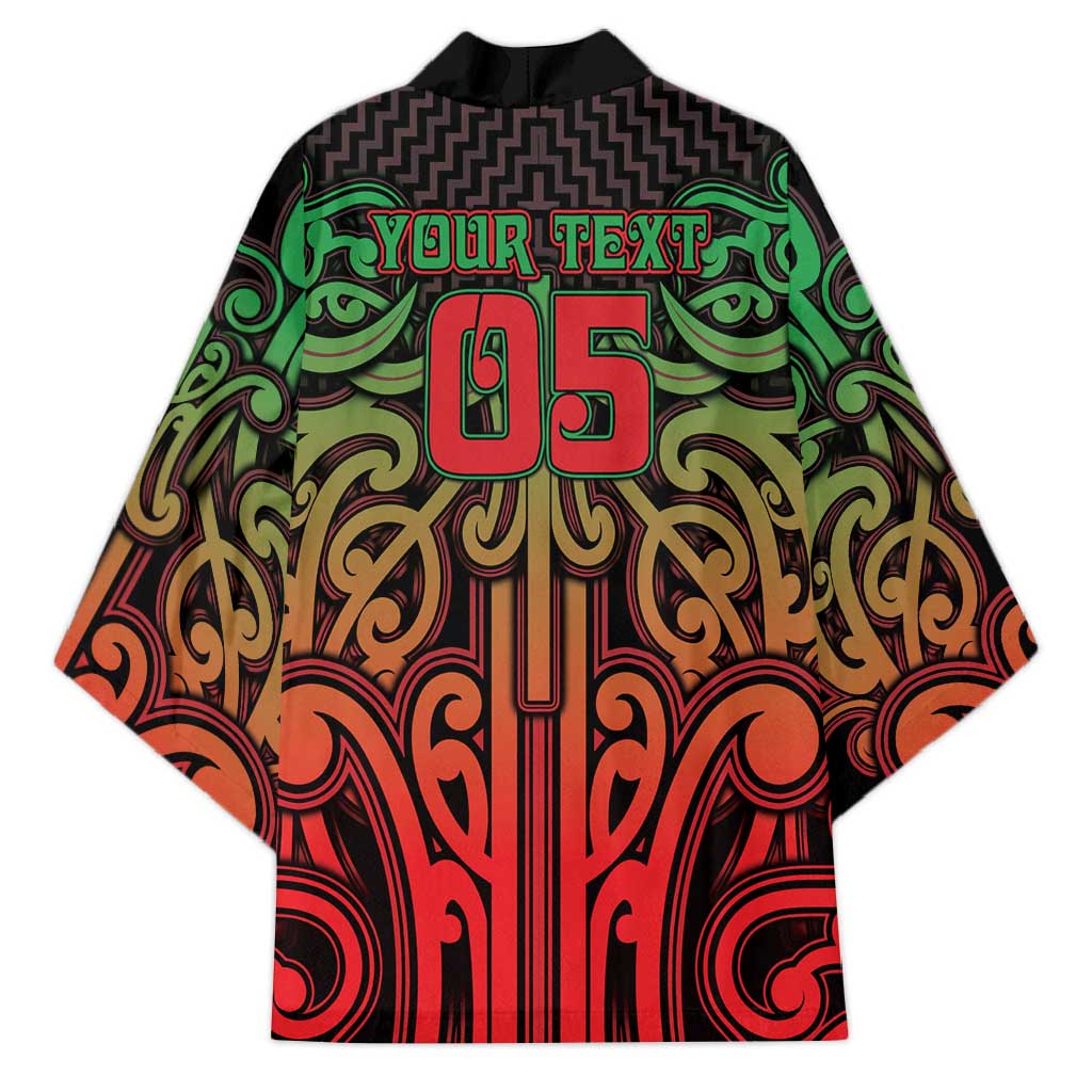 Custom Aotearoa Tuhoe Kimono Maori Tribal Pattern Mix Poutama