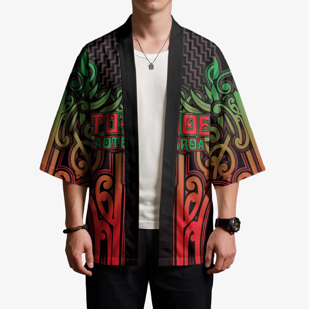 Custom Aotearoa Tuhoe Kimono Maori Tribal Pattern Mix Poutama