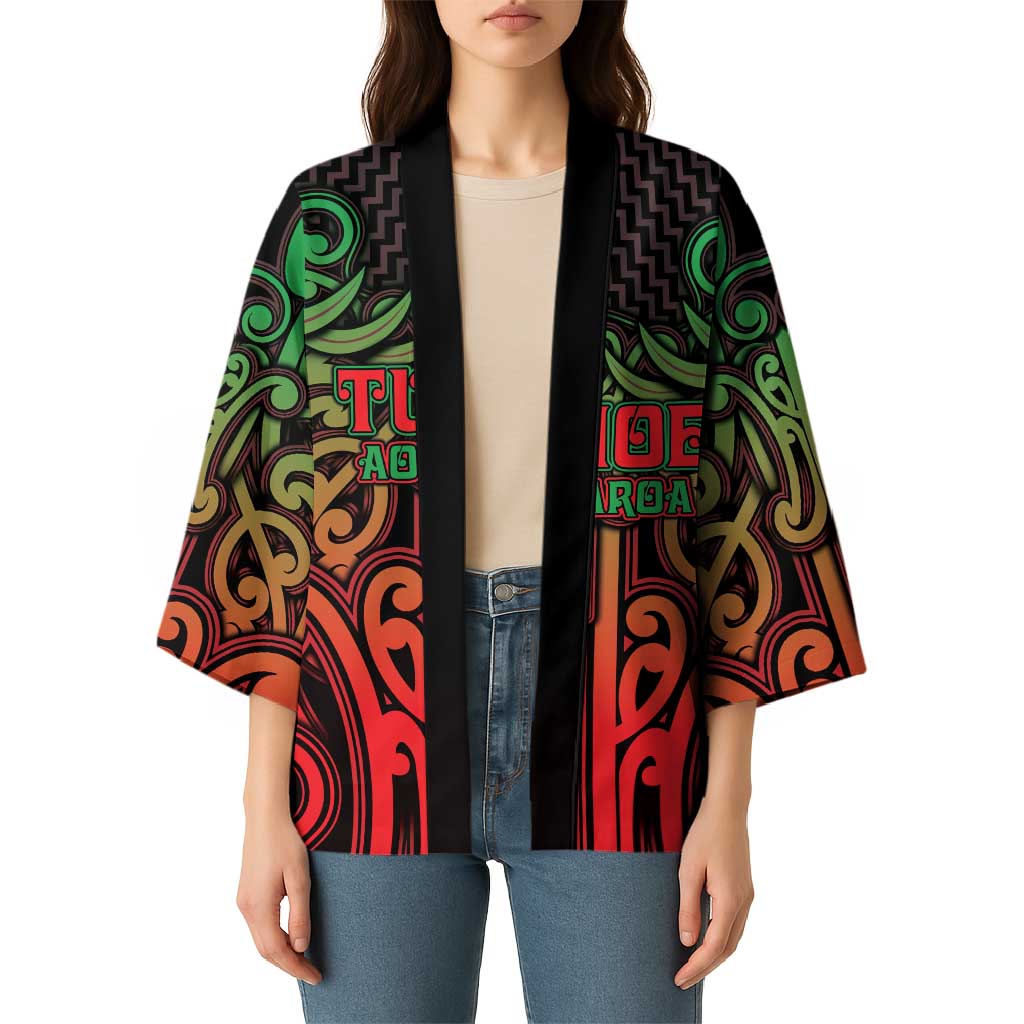 Custom Aotearoa Tuhoe Kimono Maori Tribal Pattern Mix Poutama