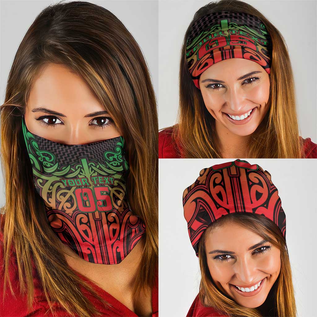 Custom Aotearoa Tuhoe Neck Gaiter Maori Tribal Pattern Mix Poutama
