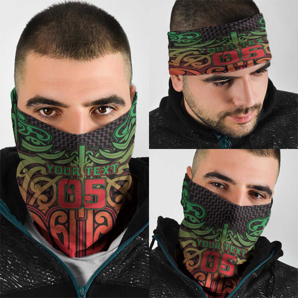 Custom Aotearoa Tuhoe Neck Gaiter Maori Tribal Pattern Mix Poutama